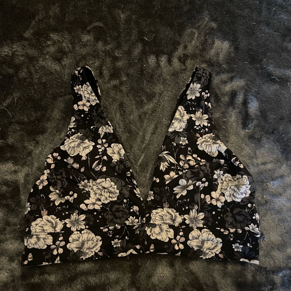 Black floral, Victoria’s Secret bralette.